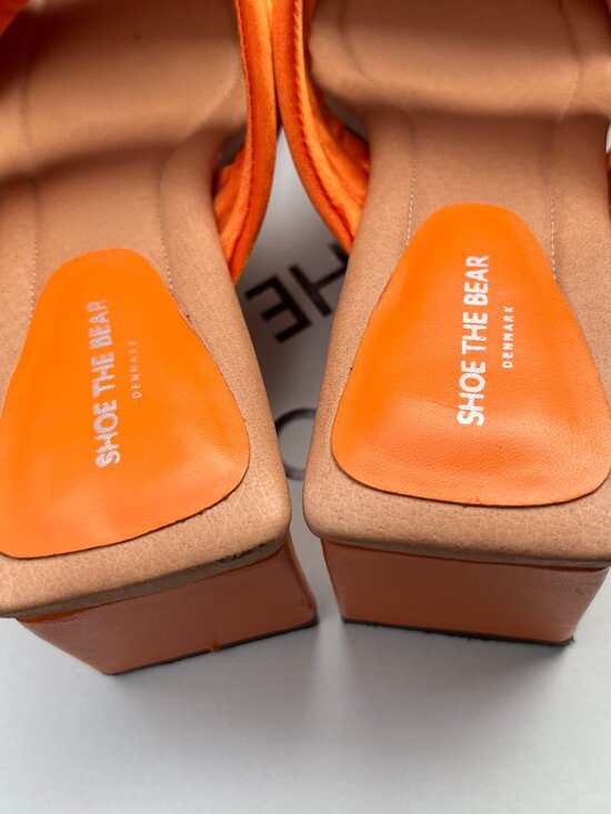 Shoe The Bear Sylvi Heel – Orange Satin, Size 40 - Picture 6 of 8